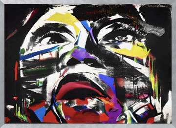 Vibrant Pop Art Portrait | Poster - Silver Frame Interior
