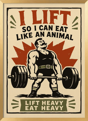 Strongman Gym Humor | Poster - Gold Frame Interior