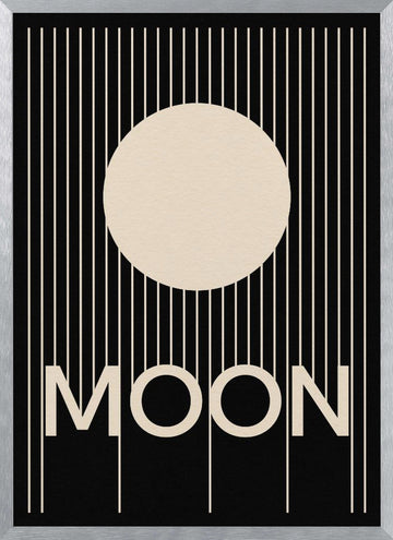 Moon | Poster - Silver Frame Interior
