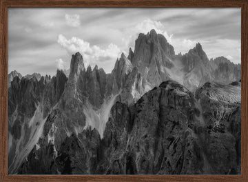 Dramatic Mountain Peaks | Poster - Walnut Frame Interior