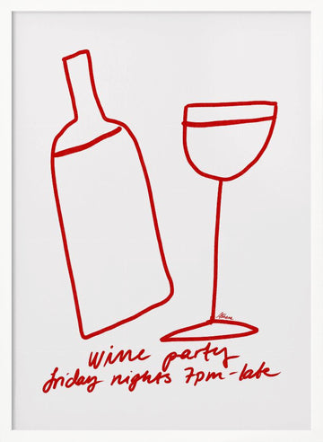 Wine Party | Poster - White Frame Interior