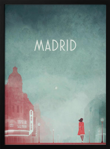 Madrid 1- GRAN VIA | Poster - Black Metal Frame Interior