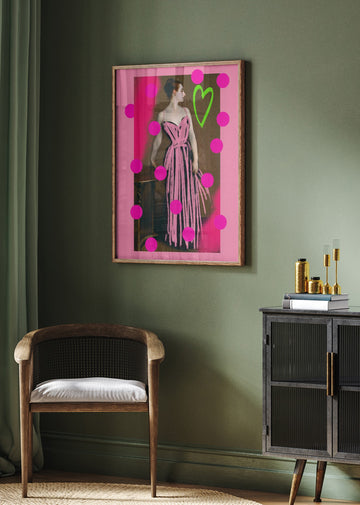 Pink Graffiti Lady | Poster - Room Interior 2