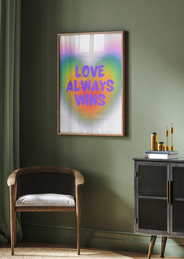 Love Always Wins Rainbow Heart | Poster - Room Interior 2