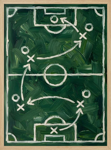Football Game Plan | Poster - Wood Frame Interior