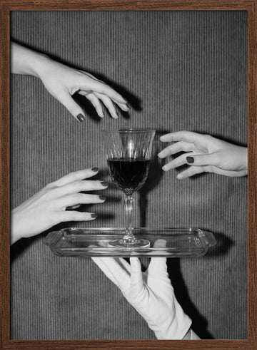 The Wine Is Served | Poster - Walnut Frame Interior