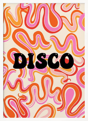 Groovy Disco Waves | Poster - White Frame Interior
