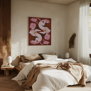 Elegant Greyhounds and Flowers | Canvas - Room Interior 2