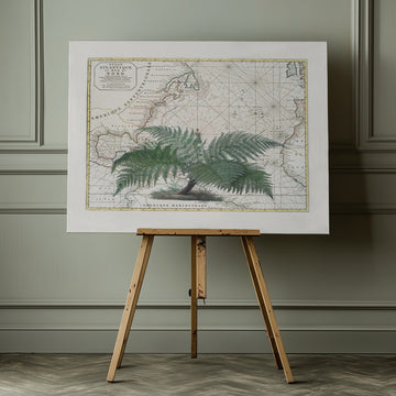 Vintage Map Fern Botanical | Canvas - Room Interior 1