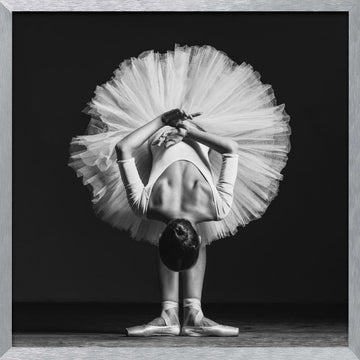 Elegant Ballerina Pose | Poster - Silver Frame Interior