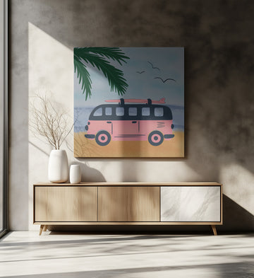 Pink Beach Camper | Canvas - Room Interior 2