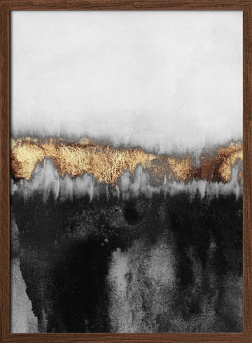 Liquid Gold Divide | Poster - Walnut Frame Interior