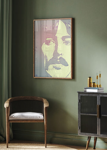 Retro Man Portrait | Poster - Room Interior 2