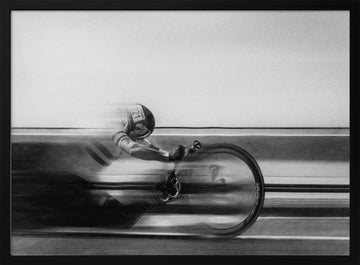 Fast Track Cyclist | Poster - Black Metal Frame Interior