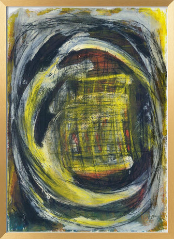 Energetic Yellow Vortex | Poster - Gold Frame Interior