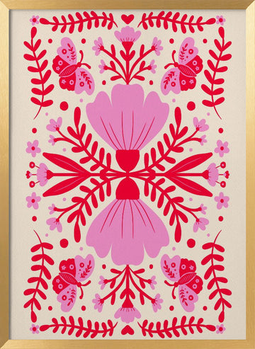 Bohemian Butterfly Garden | Poster - Gold Frame Interior