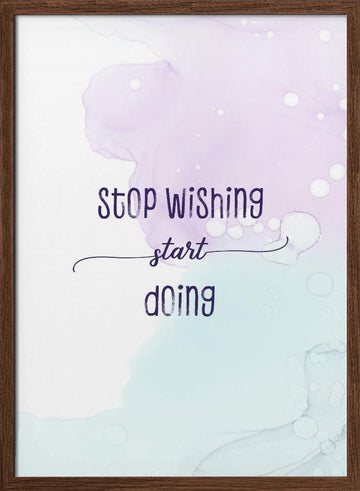 Motivational Abstract Quote | Poster - Walnut Frame Interior