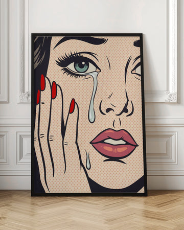 Retro Crying Woman | Poster - Room Interior 1