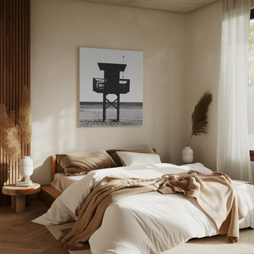 Black And White Beach Stand | Canvas - Room Interior 2