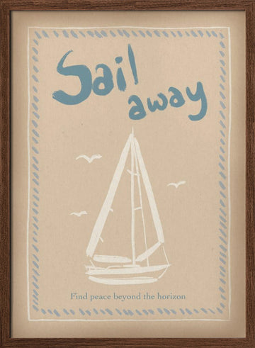 Sail Away Serenity | Poster - Walnut Frame Interior