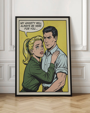 Crying Woman Anxiety Pop Art | Poster - Room Interior 1