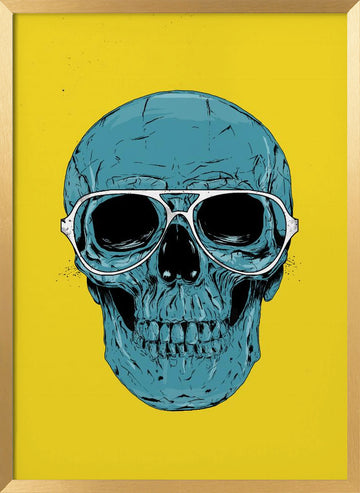 Cool Skull Aviators | Poster - Gold Frame Interior