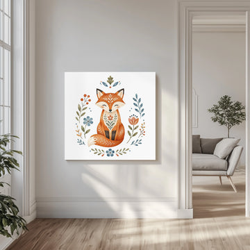 Sweet Folk Fox | Canvas - Room Interior 1
