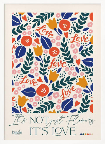 Floral Love Pattern | Poster - White Frame Interior