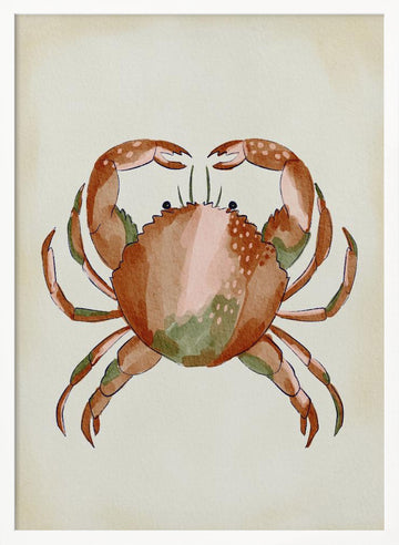Watercolor Crab | Poster - White Frame Interior