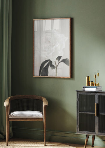 Elegant White Peony | Poster - Room Interior 2
