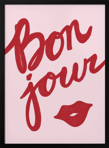 Bonjour Kiss | Poster - Black Metal Frame Interior