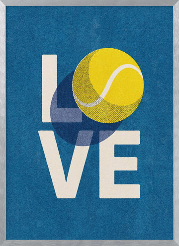 Tennis Love Game | Poster - Silver Frame Interior