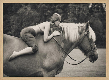 Vintage Equestrian Portrait | Poster - Wood Frame Interior