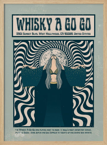 Psychedelic Rock Woman | Poster - Wood Frame Interior
