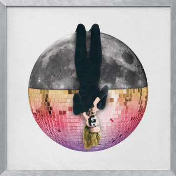 Upside Down Cosmic Disco | Poster - Silver Frame Interior