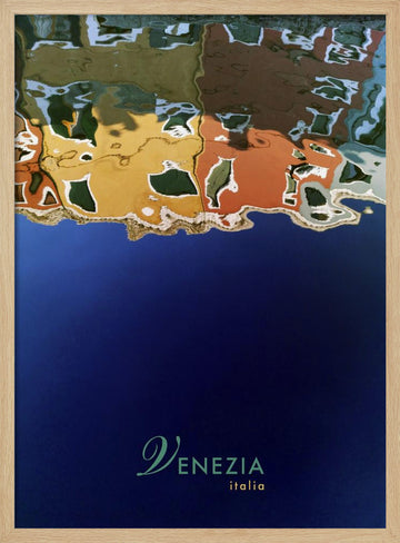Colorful Venice Reflections | Poster - Wood Frame Interior