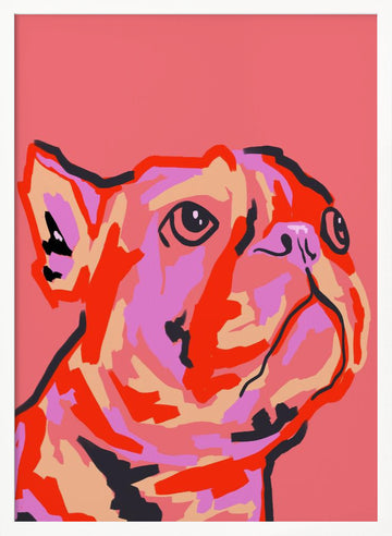 Colorful Pop Bulldog | Poster - White Frame Interior