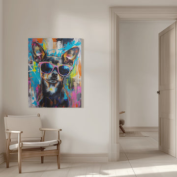 Chihuahua in City Shades | Canvas - Room Interior 1