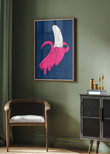 Dripping Pink Banana | Poster - Room Interior 2