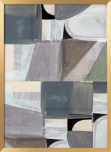Muted Abstract Shapes | Poster - Gold Frame Interior