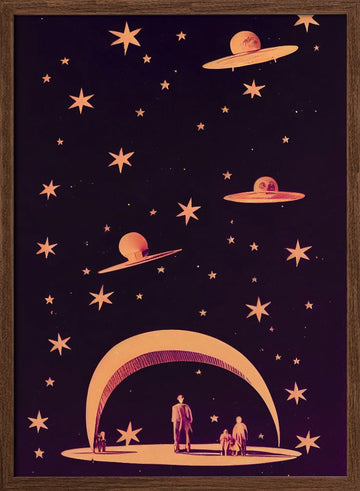 Galactic Dreamscape | Poster - Walnut Frame Interior