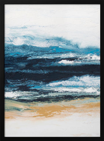 Abstract Ocean Layers | Poster - Black Metal Frame Interior