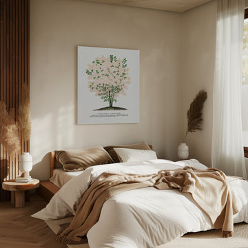 Purple Fringe Tree Lithograph | Canvas - Room Interior 2