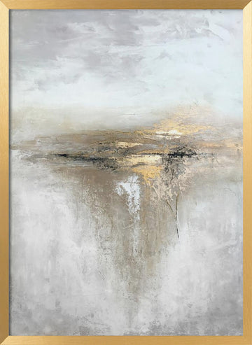 Golden Horizon Abstract | Poster - Gold Frame Interior