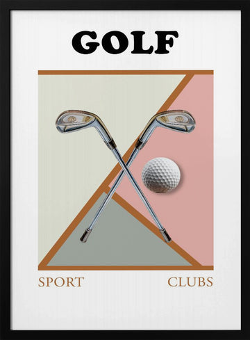Modern Golf Geometry | Poster - Black Metal Frame Interior