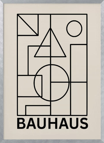 Bauhaus Geometric Composition | Poster - Silver Frame Interior