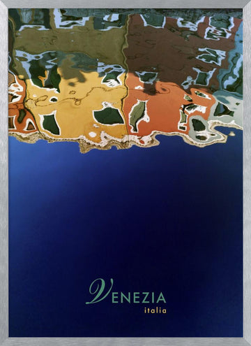 Colorful Venice Reflections | Poster - Silver Frame Interior