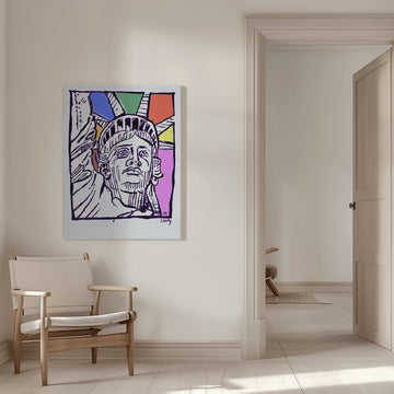 Pop Art Lady Liberty | Canvas - Room Interior 1
