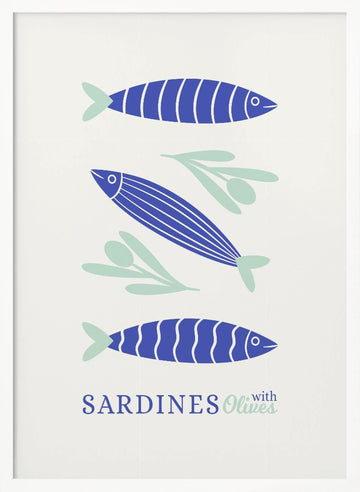 Sardines and Olives | Poster - White Frame Interior