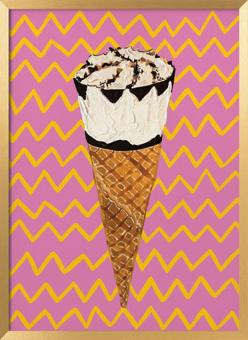 Pop Art Ice Cream Cone | Poster - Gold Frame Interior